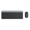 Logitech Slim Wireless Combo MK470, Full-size (100%), Wireless, RF Wireless, White, Mouse included