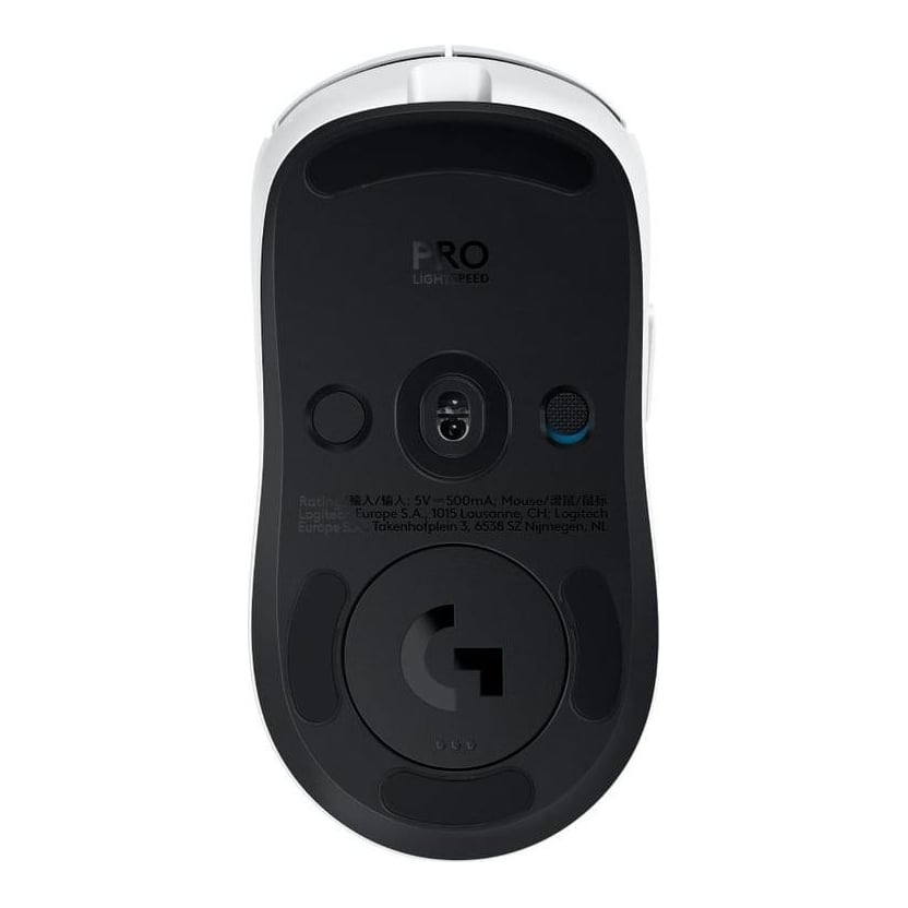 Logitech G PRO 2 LIGHTSPEED Mouse, Ambidextrous, Optical, RF Wireless, 32000 DPI, 1 ms, White