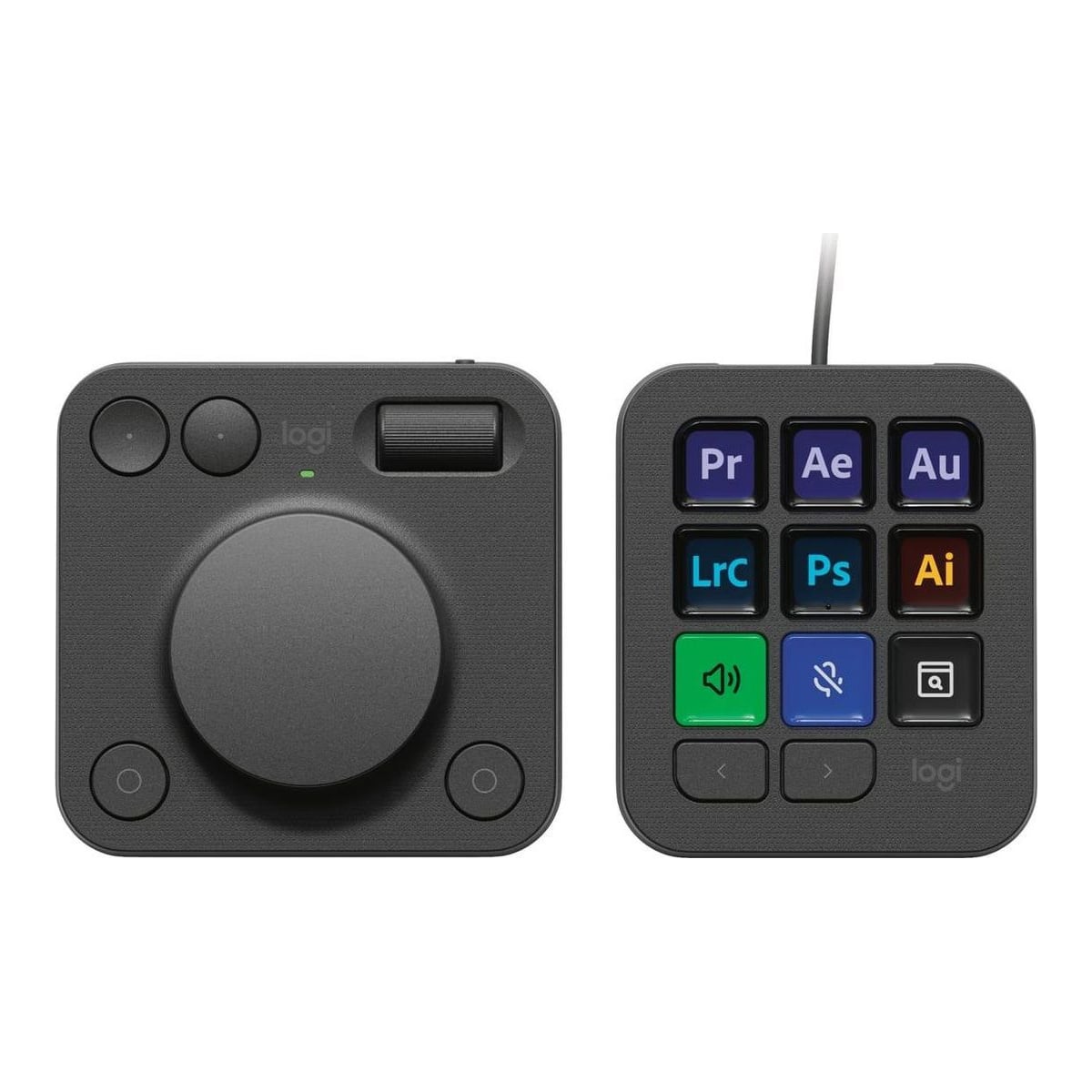Logitech MX Creative Console, Keypad, Bluetooth/USB, Graphite, App Integrations: -Adobe Lightroom -Adobe Lightroom Classic -Adobe Photoshop -Adobe Premiere Pro..., Battery, Alkaline