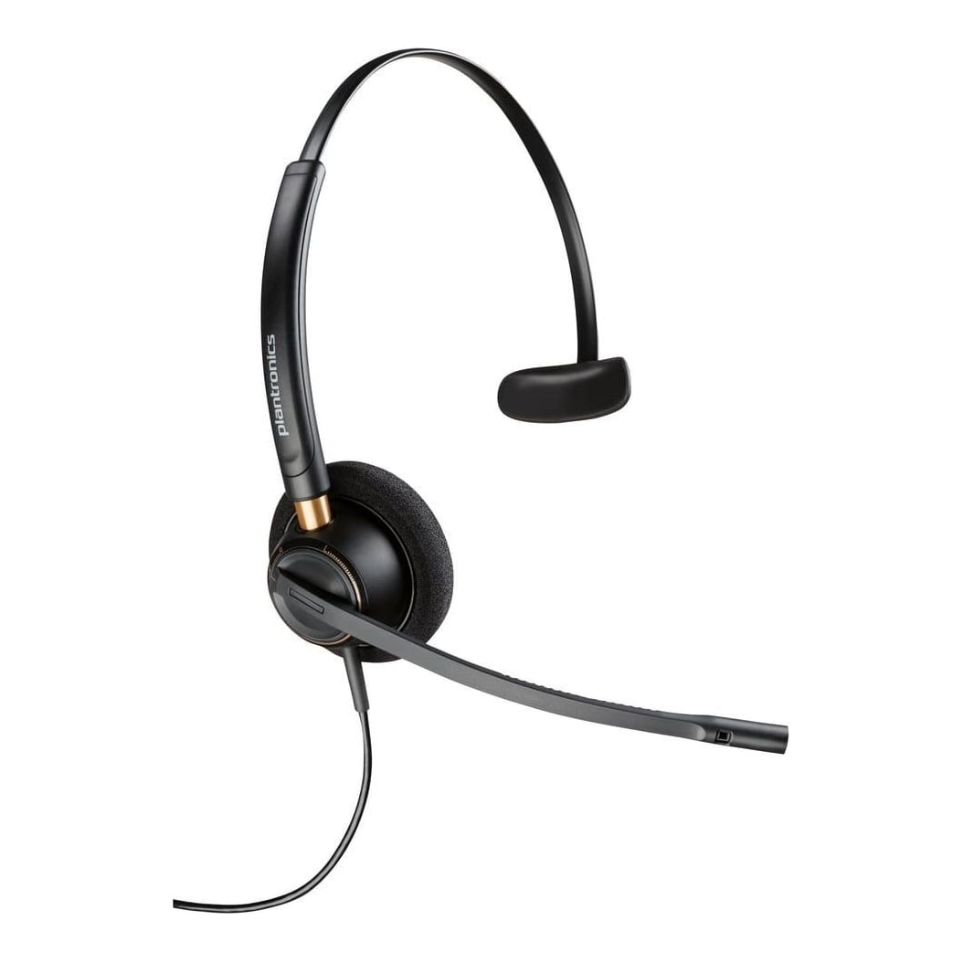 HP Inc. HP Poly EncorePro 510 Monaural Headset +Quick Disconnect, Wired, Calls/Music, 52 g, Headset, Black