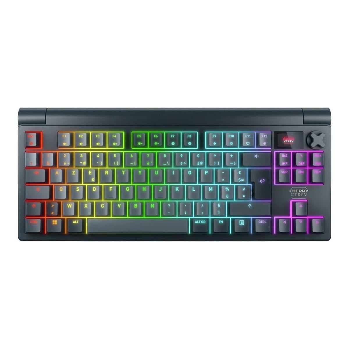 CHERRY XTRFY MX 8.3 TKL Wireless, Wired & Wireless, USB + RF Wireless + Bluetooth, Mechanical, AZERTY, RGB LED, Grey