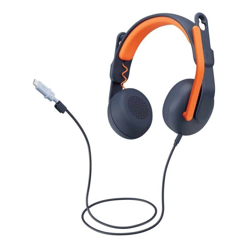 Logitech Zone Learn, Wired, Education, 154.5 g, Headset, Blue, Orange