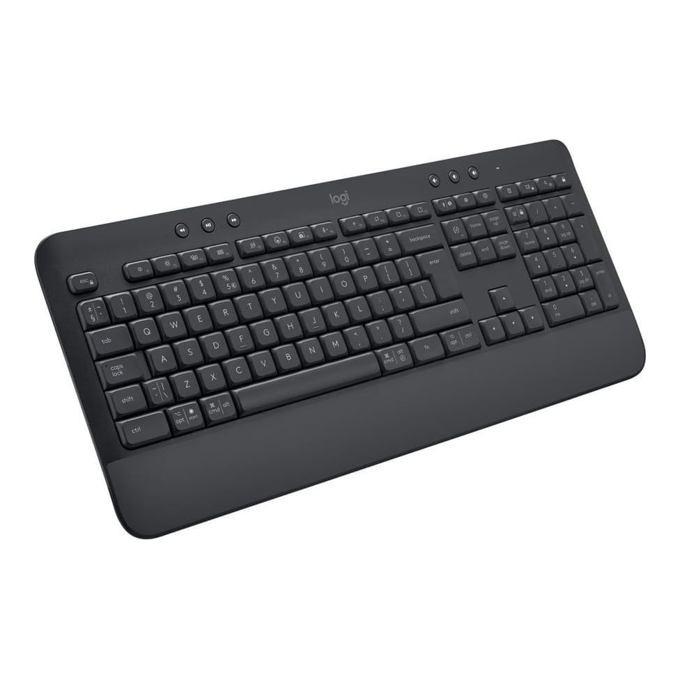 Logitech SIGNATURE K650. Type in comfort. Get more done, Full-size (100%), Wireless, Bluetooth, Membrane, QWERTZ, Graphite