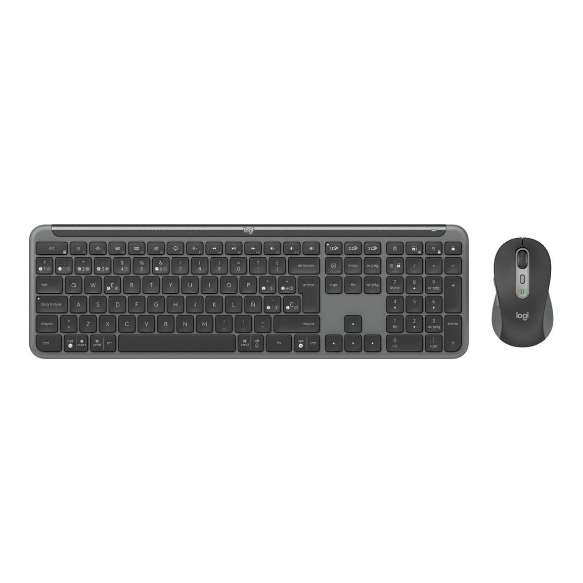 Logitech 920-012486, Wireless, RF Wireless + Bluetooth, Scissor key switch, QWERTY, Graphite, Mouse included