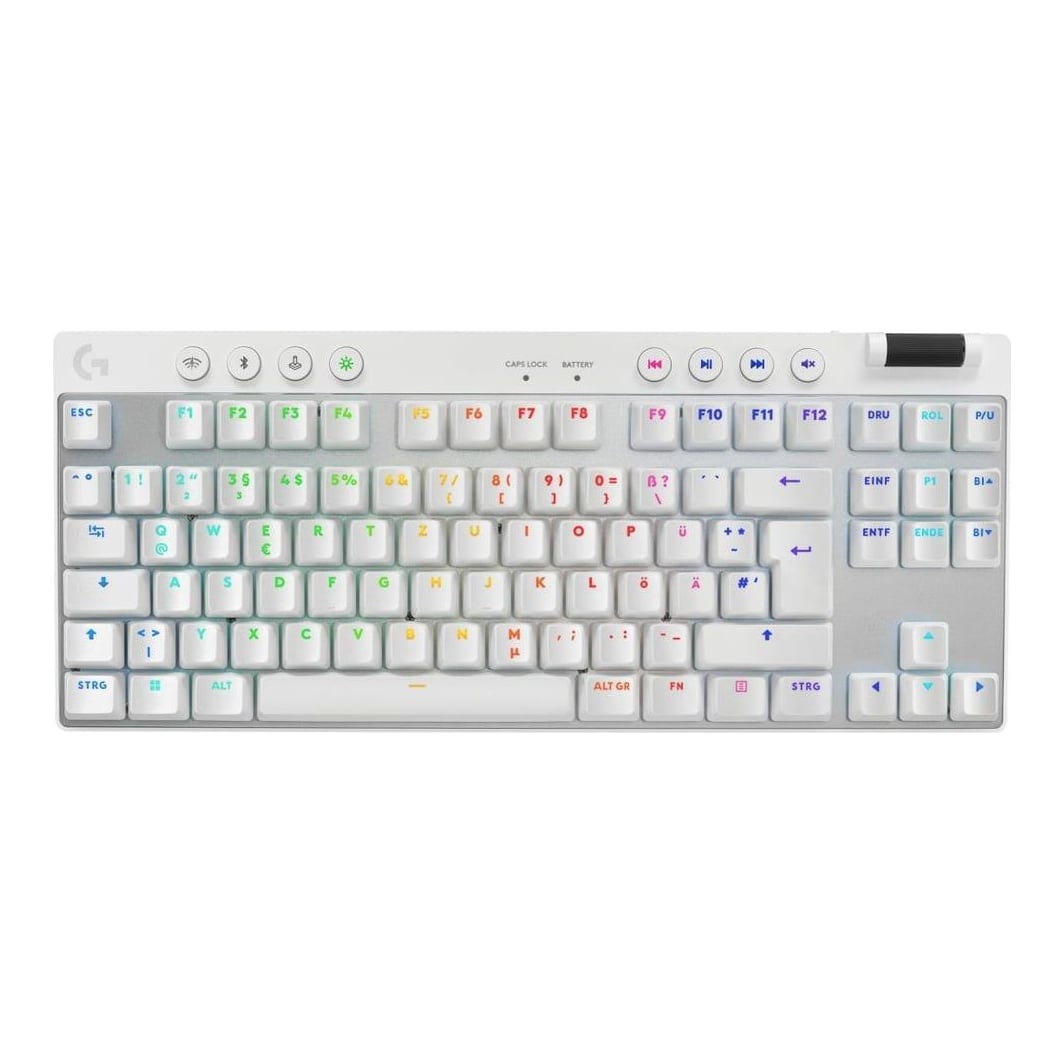 Logitech G 920-012144, Wireless, RF Wireless + Bluetooth, Mechanical, QWERTZ, RGB LED, White