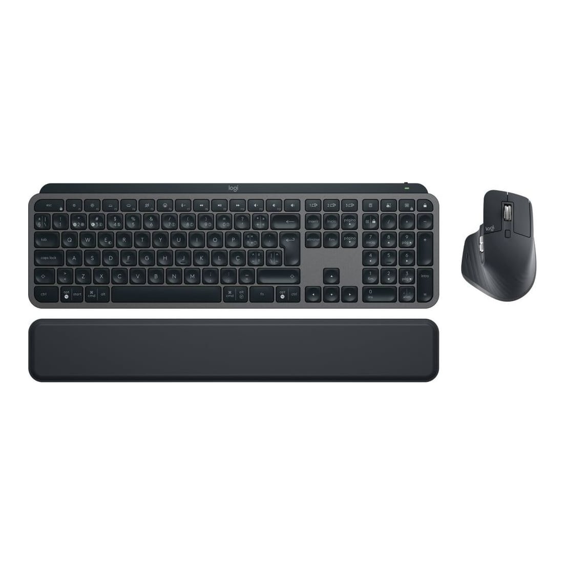 Logitech MX Keys S Combo, Wireless, Bluetooth, Scissor key switch, LED, Graphite, Mouse included