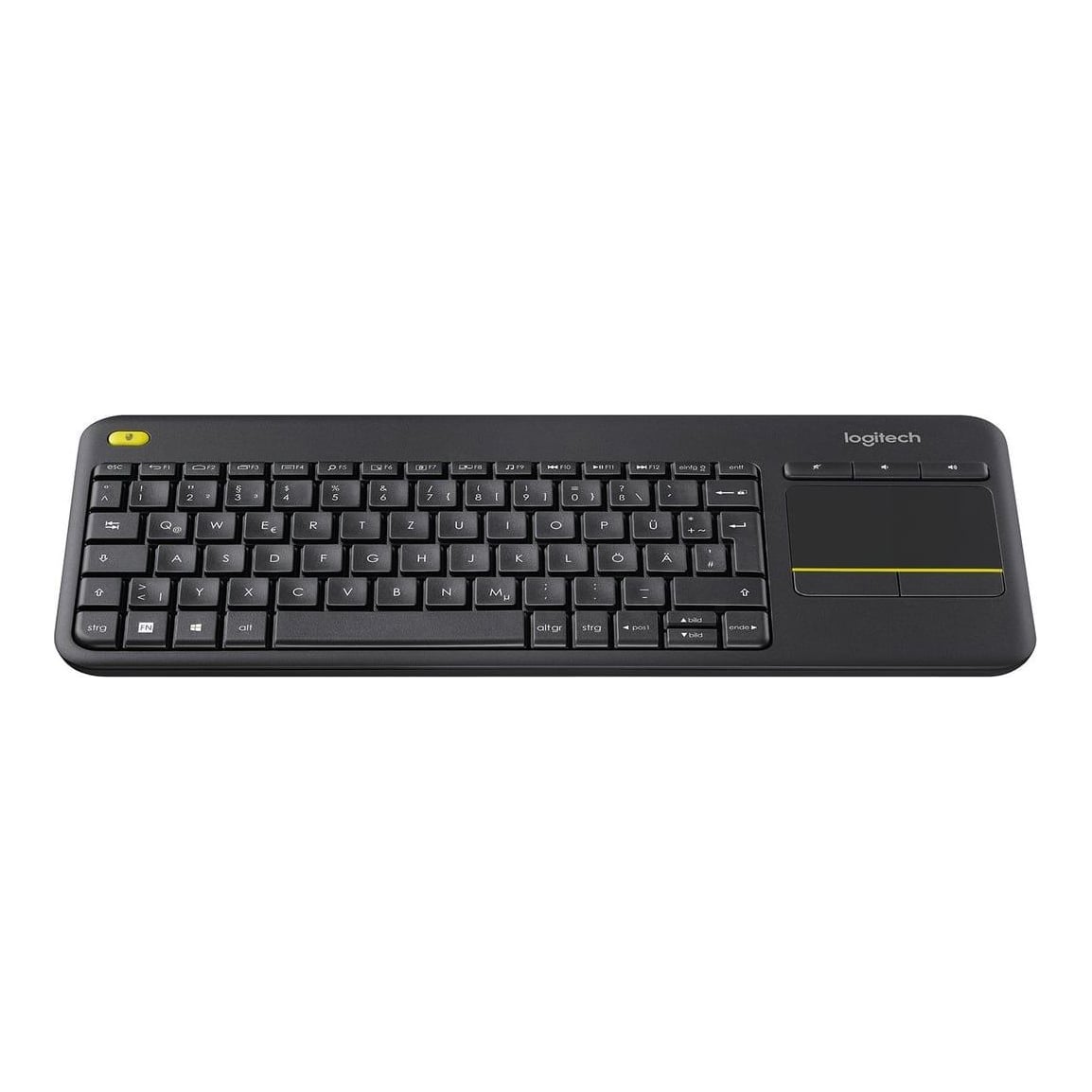 Logitech Wireless Touch Keyboard K400 Plus, Wireless, RF Wireless, QWERTZ, Black