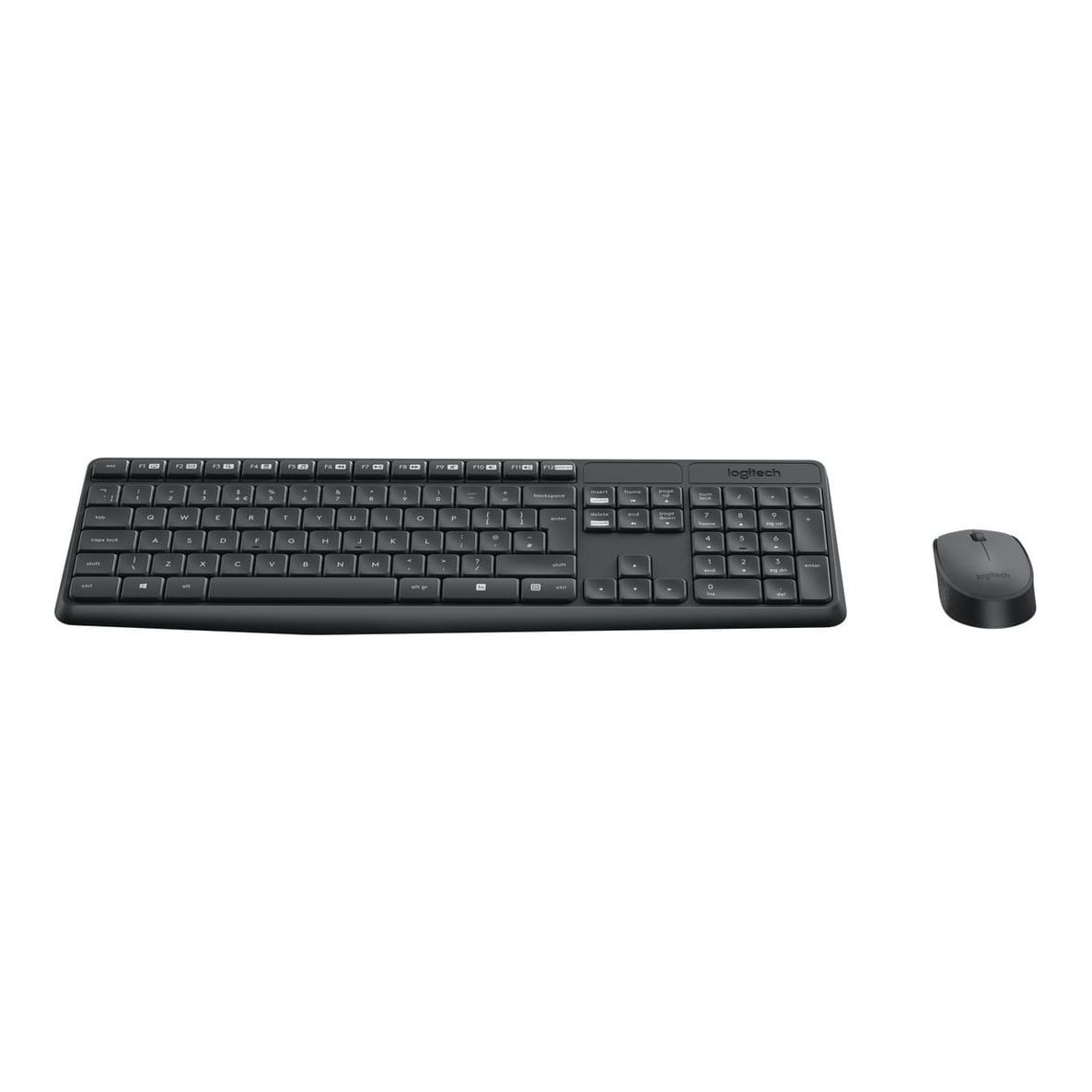 Logitech MK235 Wireless Keyboard and Mouse Combo, Full-size (100%), Wireless, RF Wireless, QWERTZ, Grey, Mouse included