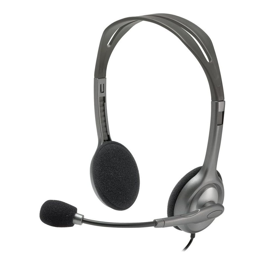Logitech H110 Stereo Headset, Wired, Office/Call center, 20 - 20000 Hz, 74 g, Headset, Grey, Dark Grey