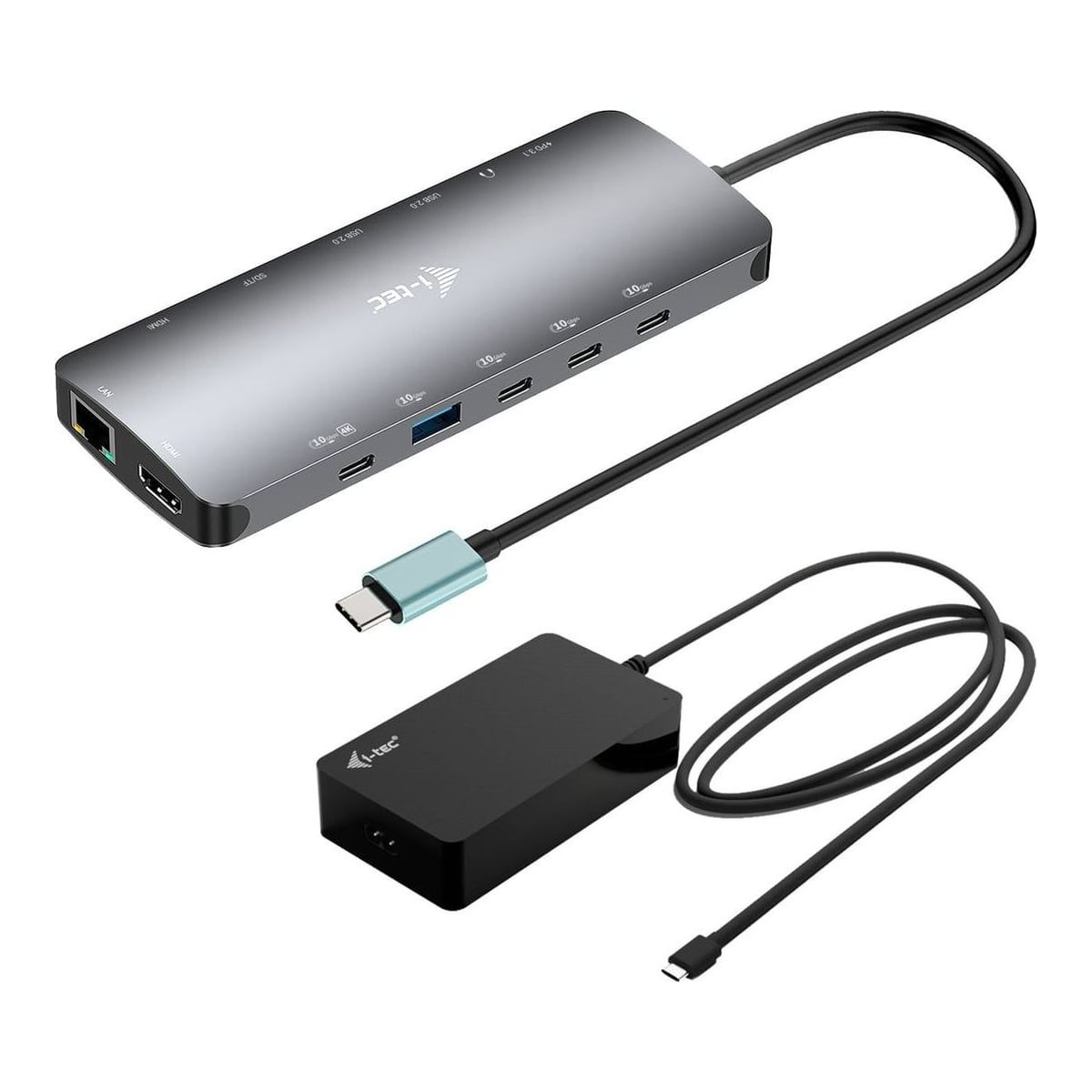 i-tec Metal USB-C Nano 3x Display Dock, 2x HDMI 1x USB-C video with Power Delivery 140W + Universal Charger 140 W, Wired, USB 3.2 Gen 1 (3.1 Gen 1) Type-C, 140 W, 3.5 mm, 10,100,1000 Mbit/s, Grey