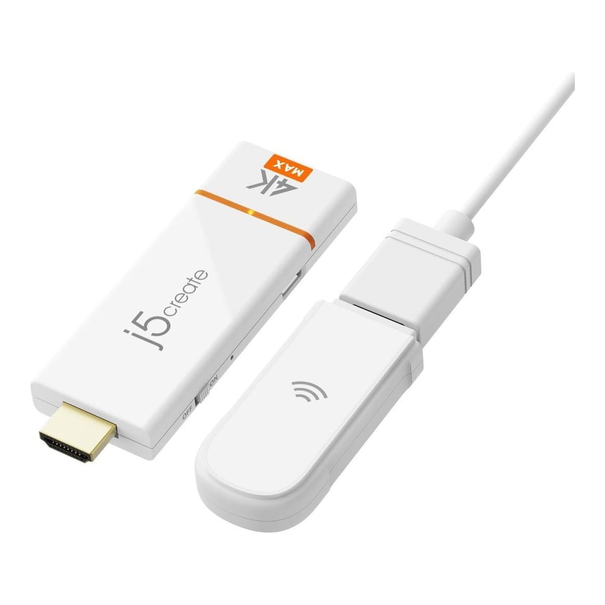 j5create ScreenCast 4K Max Wireless Display Adapter, Dongle, HDMI, 720p, 1080p, 2160p, White, -10 - 40 °C, -20 - 50 °C