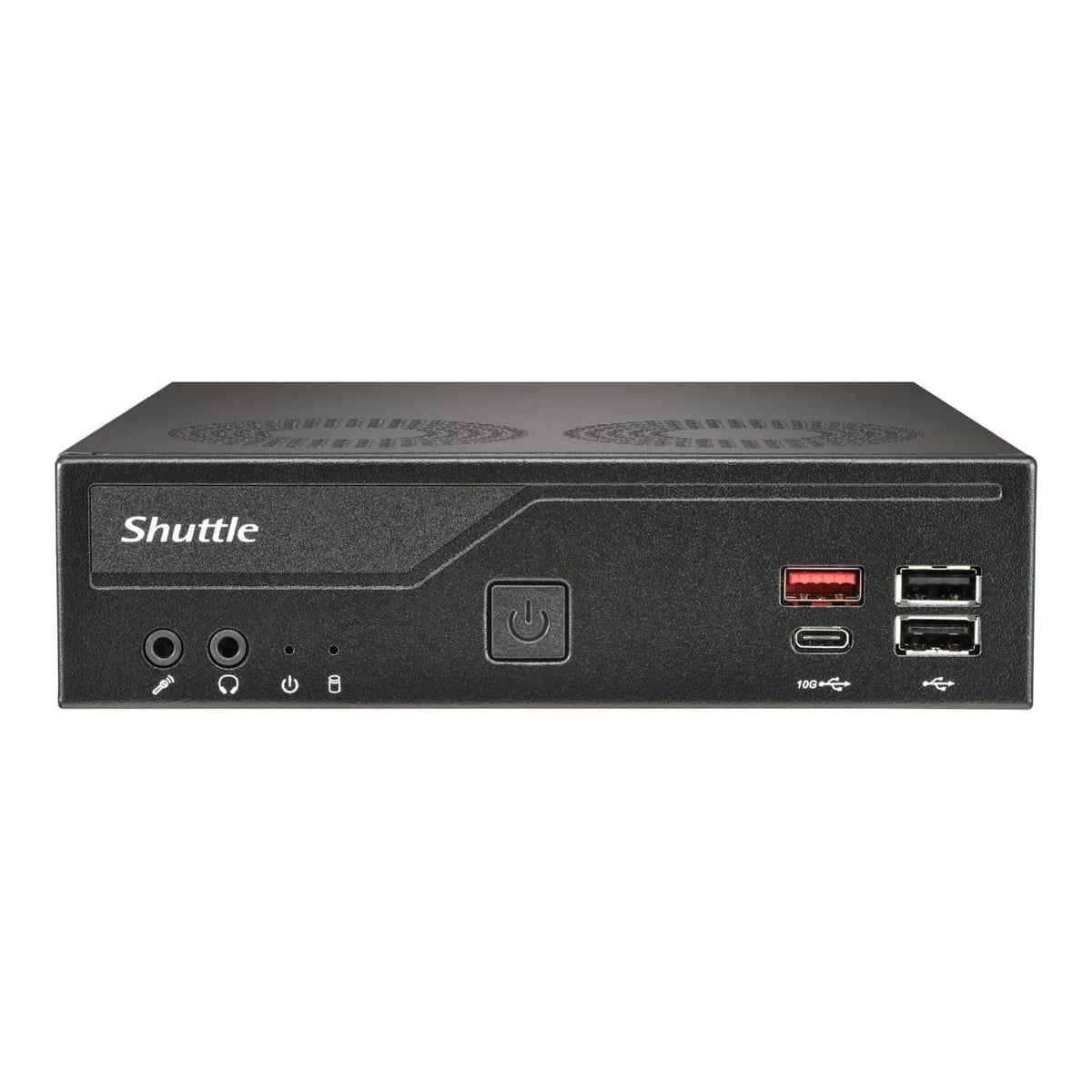 Shuttle Slim PC DH810 , S1851, 1x HDMI (2.1), 1x DP, 1x USB-C (DP), 1x 2.5", 2x M.2, 2x LAN (Intel 1G + 2.5G), 2x COM, 24/7 permanent operation, incl. VESA, 1.35L sized PC, Mini PC barebone, LGA 1851 (Socket V1), DDR5-SDRAM, M.2, PCI Express, Serial ATA, 120 W