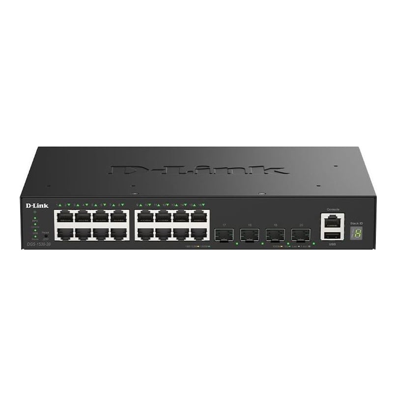D-Link 20-Port Gigabit Stackable Smart Managed Switch with 4 x 10G SFP+ Ports, Managed, L2, Gigabit Ethernet (10/100/1000), Full duplex, Rack mounting