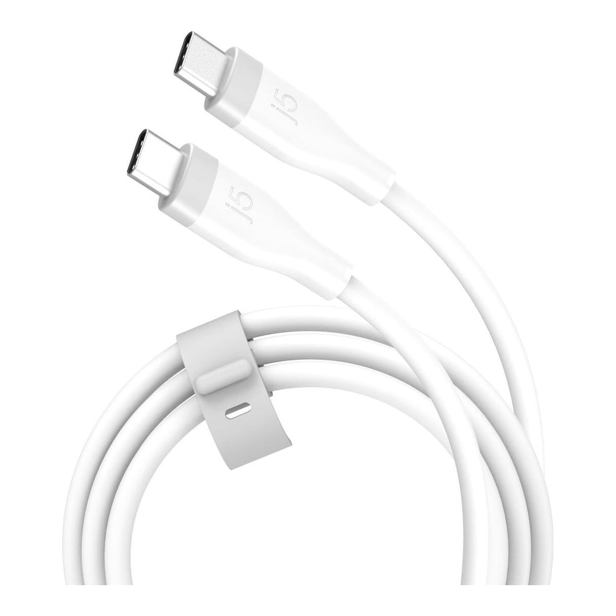 j5create JUCX17W USB-C® 60W Liquid Silicone Fast Charging Cable, 1.8 m, USB C, USB C, 0.48 Gbit/s, White