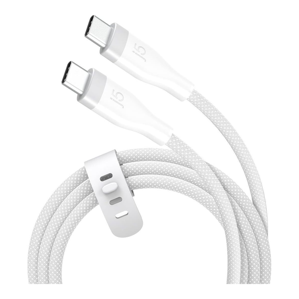 j5create JUCX18L18W USB-C® 60W Ultra Soft Double-Braided Fast Charging Cable, 1.8 m, USB C, USB C, 0.48 Gbit/s, White