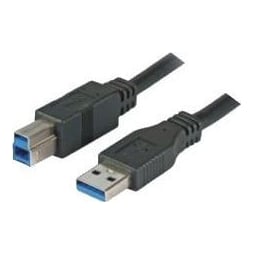 Mcab M-Cab USB A - USB B 3 m, 3 m, USB A, USB B, USB 3.2 Gen 1 (3.1 Gen 1), Male/Male, Black