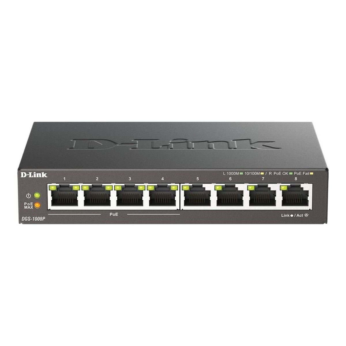 D-Link 8-Port Gigabit PoE Unmanaged Desktop Switch, Unmanaged, L2, Gigabit Ethernet (10/100/1000), Full duplex, Power over Ethernet (PoE), Desktop