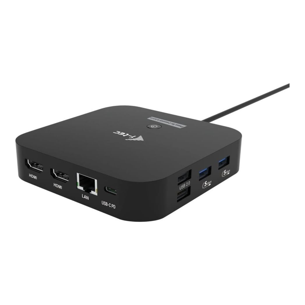 i-tec USB-C Dual HDMI Docking Station with Power Delivery 100 W, Wired, USB 3.2 Gen 2 (3.1 Gen 2) Type-C, 100 W, 10,100,1000 Mbit/s, Black, 10 Gbit/s