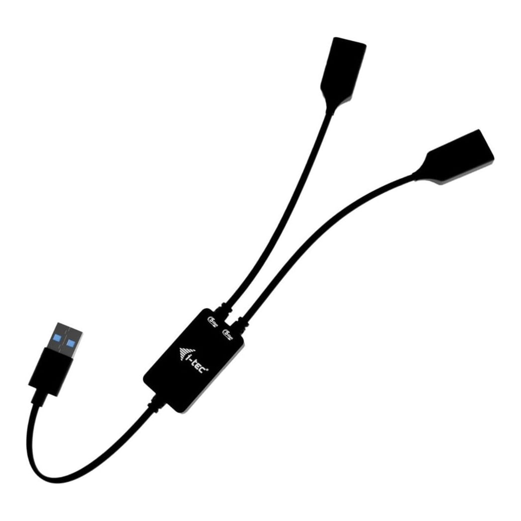 i-tec USB-A Cable HUB 2 port (2x USB-A), 0.1 m, USB A, 2 x USB A, USB 3.2 Gen 1 (3.1 Gen 1), 5 Gbit/s, Black