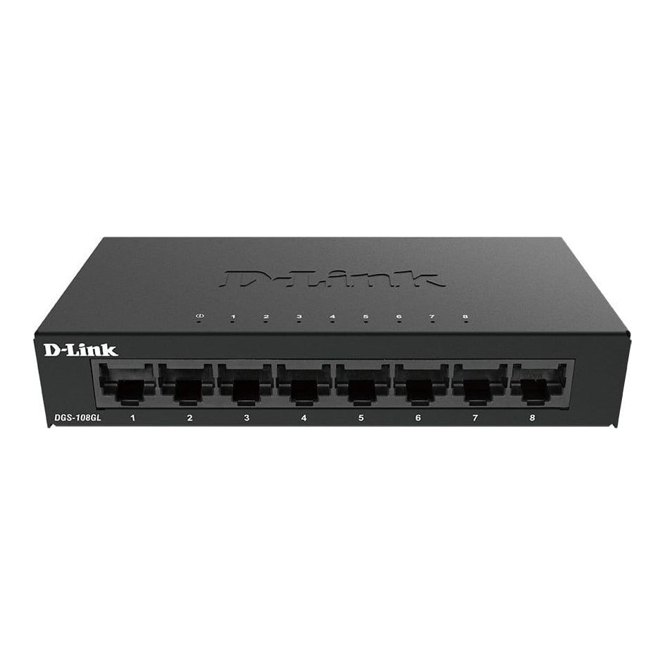 D-Link DGS-108GL, Unmanaged, Gigabit Ethernet (10/100/1000)