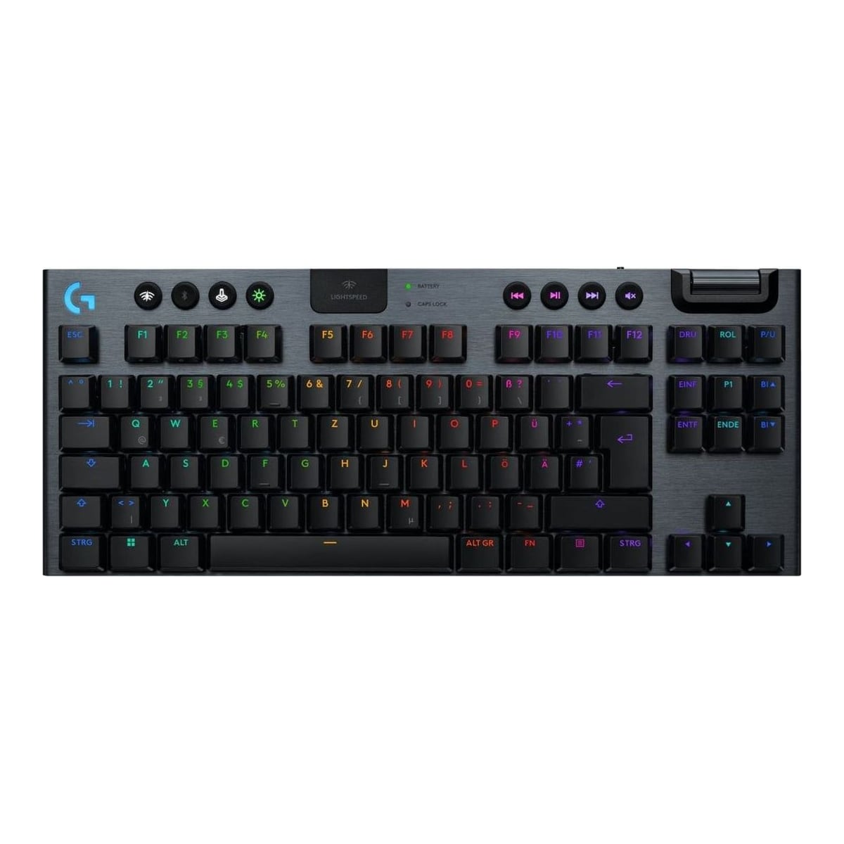 Logitech G G915 X LIGHTSPEED, Wired & Wireless, USB + RF Wireless + Bluetooth, Mechanical, QWERTZ, LED, Black