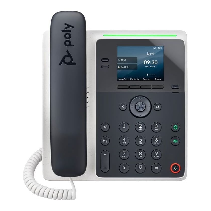 HP Inc. HP Poly Edge E100 IP Phone and PoE-enabled, IP Phone, Black, Wired handset, IPS, 7.11 cm (2.8"), 320 x 240 pixels