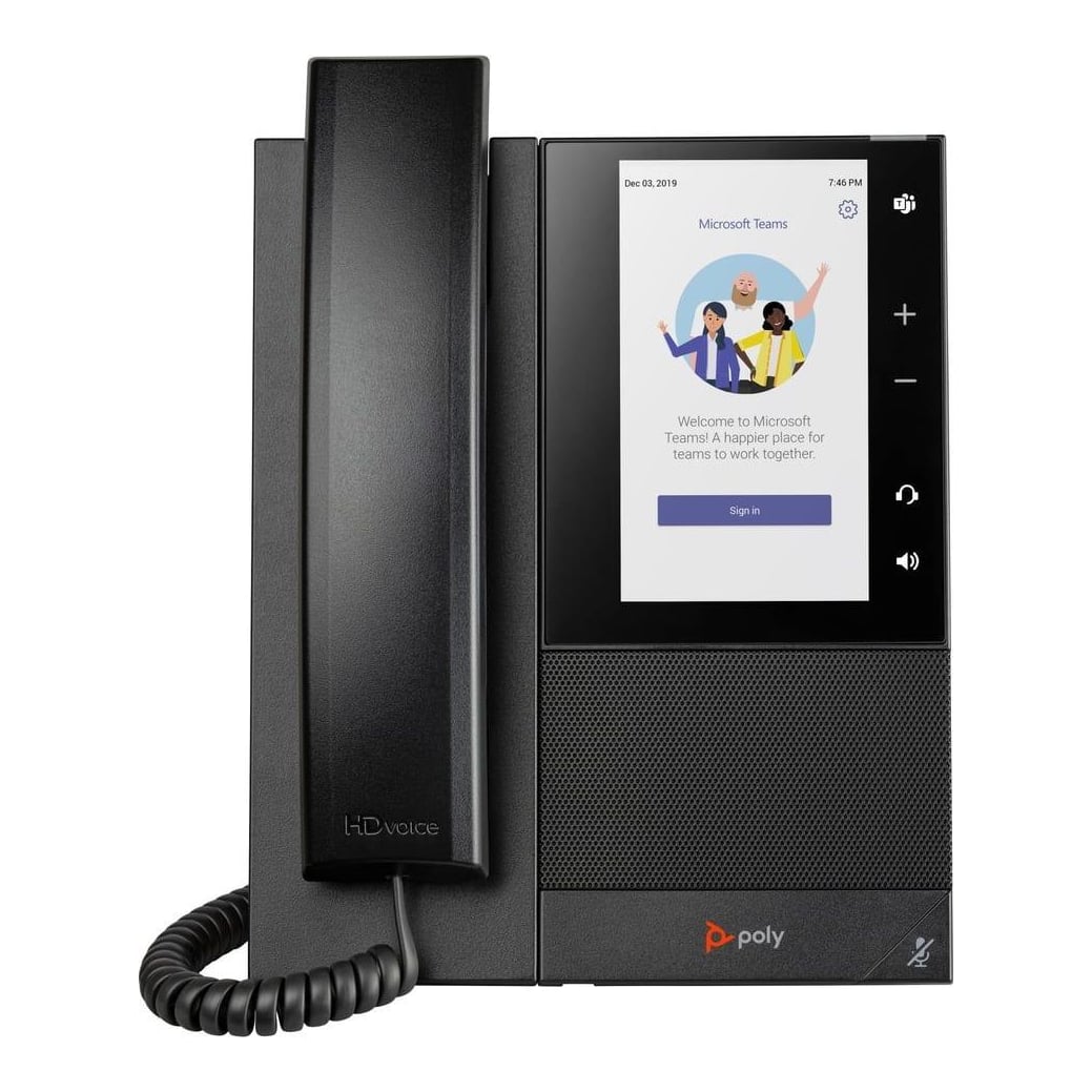 HP Inc. HP Poly CCX 505 Business Media Phone for Microsoft Teams and PoE-enabled, IP Phone, Black, Wired handset, Android 12, 24 lines, LCD
