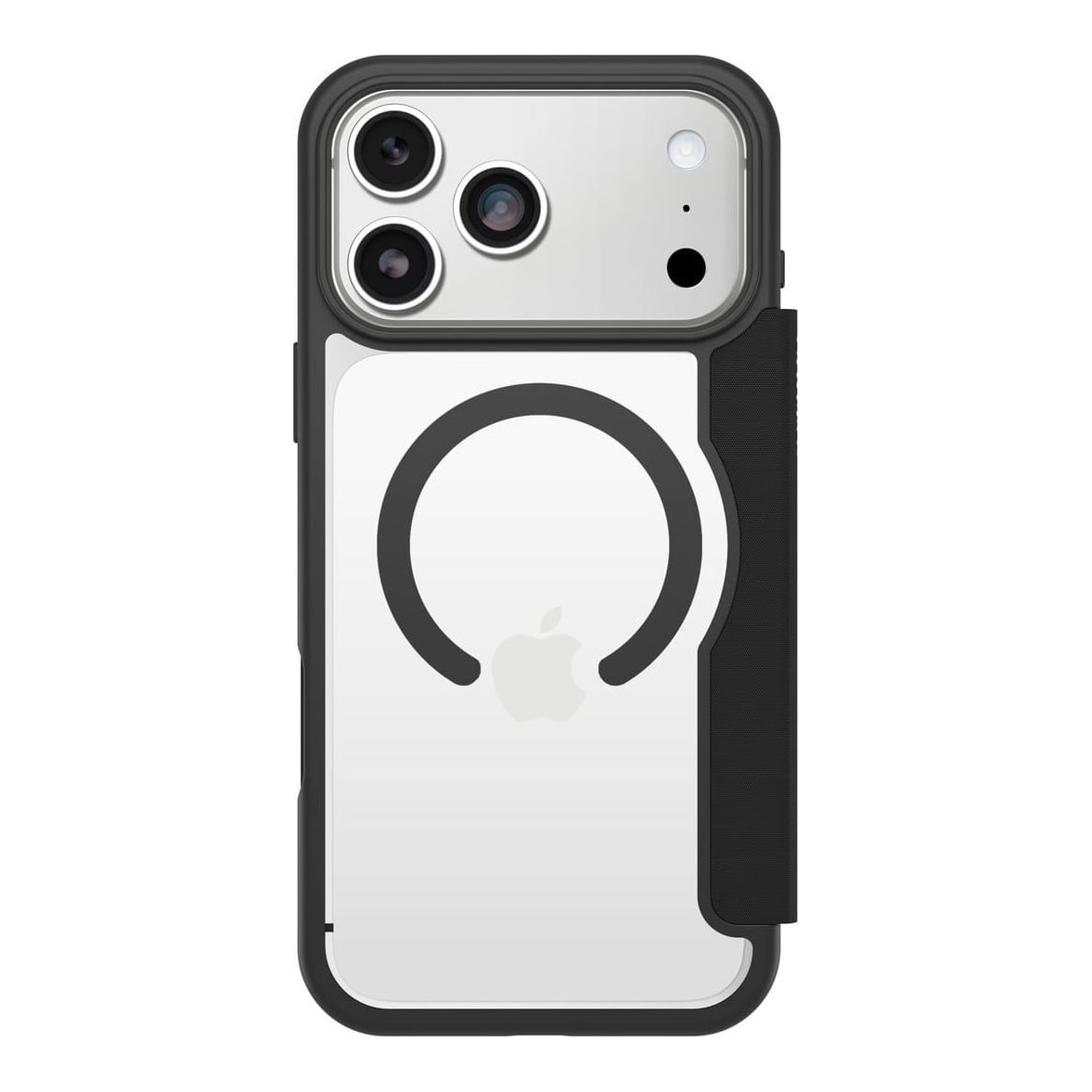OtterBox React Folio MagSafe Series for Apple iPhone 17 Pro Max, Black Crystal, transparent/black, Folio, Apple, iPhone 17 Pro Max, 17.5 cm (6.9"), Black, Transparent