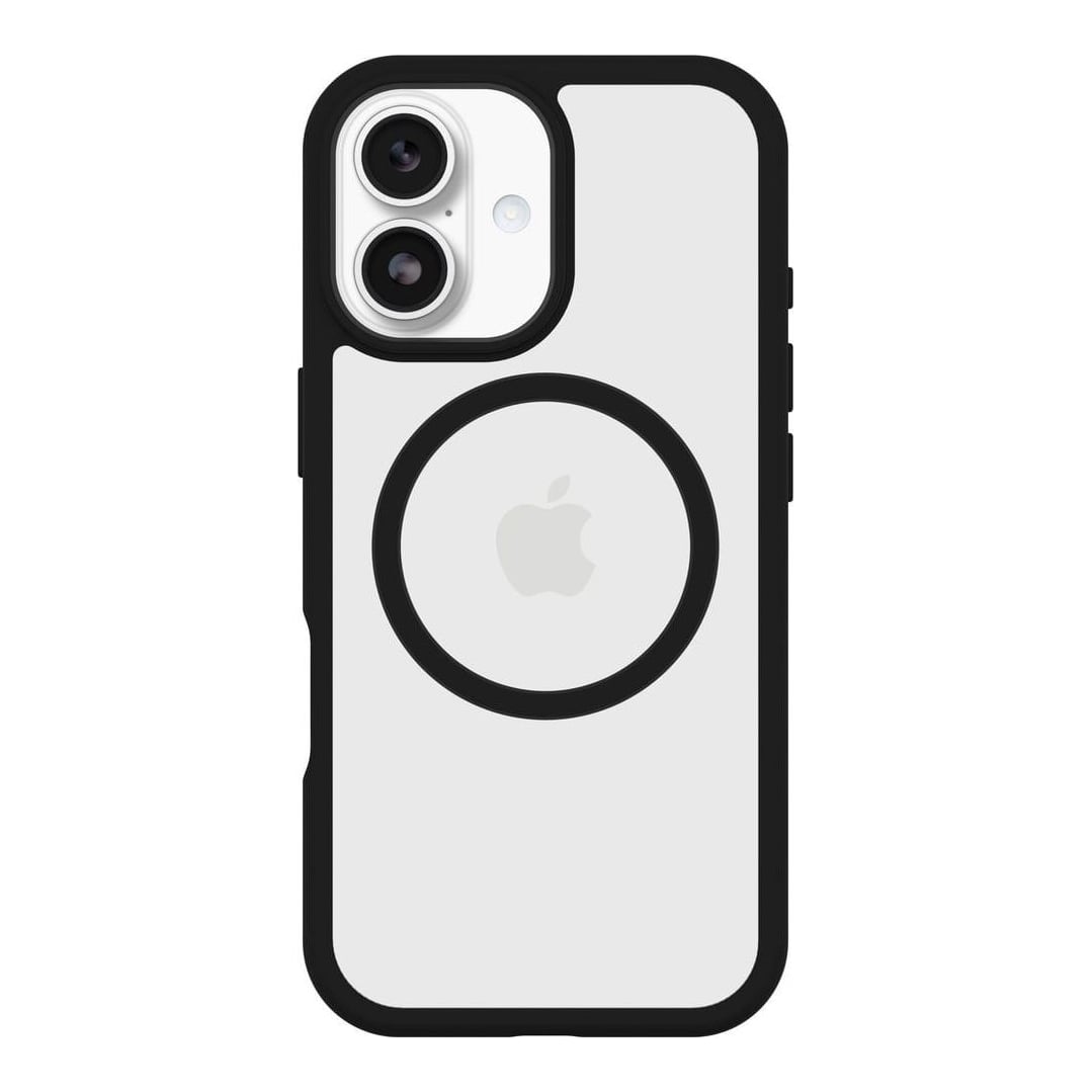 OtterBox React MagSafe Series for Apple iPhone 17, Black Crystal, transparent/black, Cover, Apple, iPhone 17, 16 cm (6.3"), Black, Transparent
