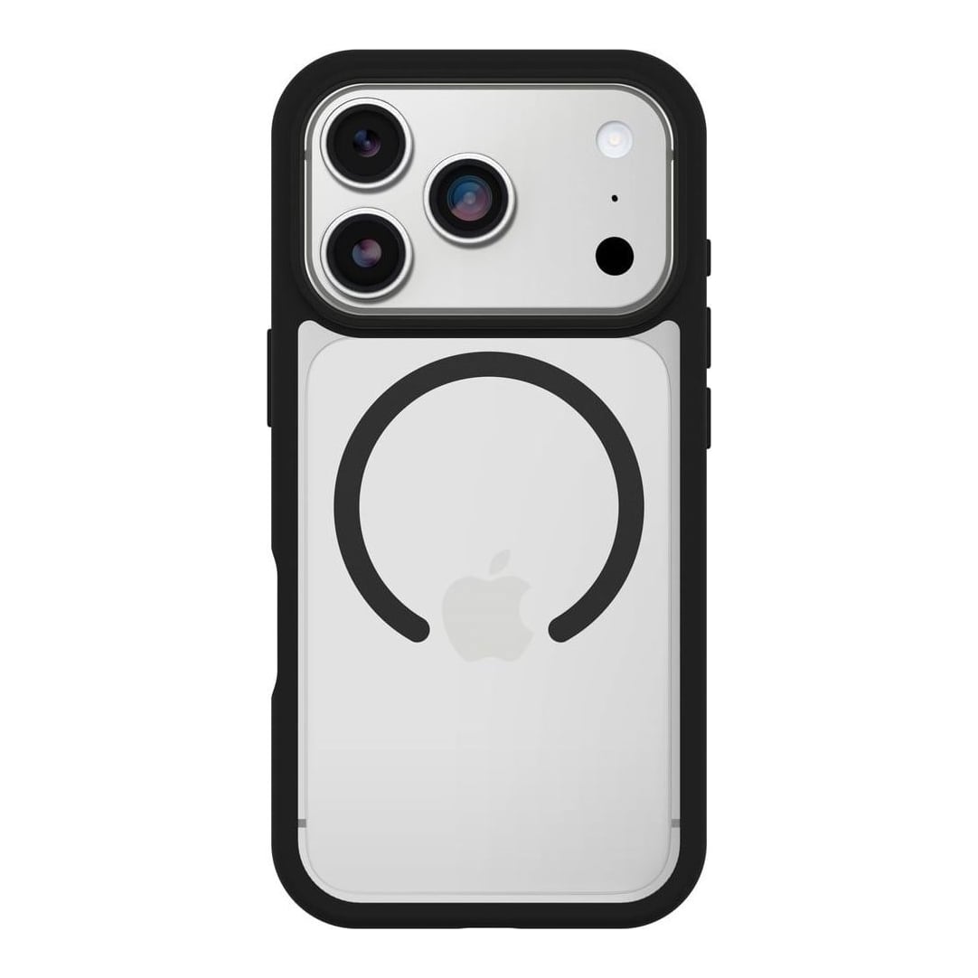 OtterBox React MagSafe Series for Apple iPhone 17 Pro, Black Crystal, transparent/black, Cover, Apple, iPhone 17 Pro, 16 cm (6.3"), Black, Transparent
