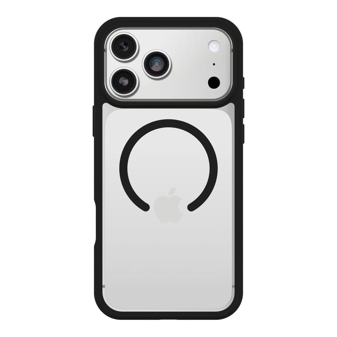 OtterBox React MagSafe Series for Apple iPhone 17 Pro Max, Black Crystal, transparent/black, Cover, Apple, iPhone 17 Pro Max, 17.5 cm (6.9"), Black, Transparent