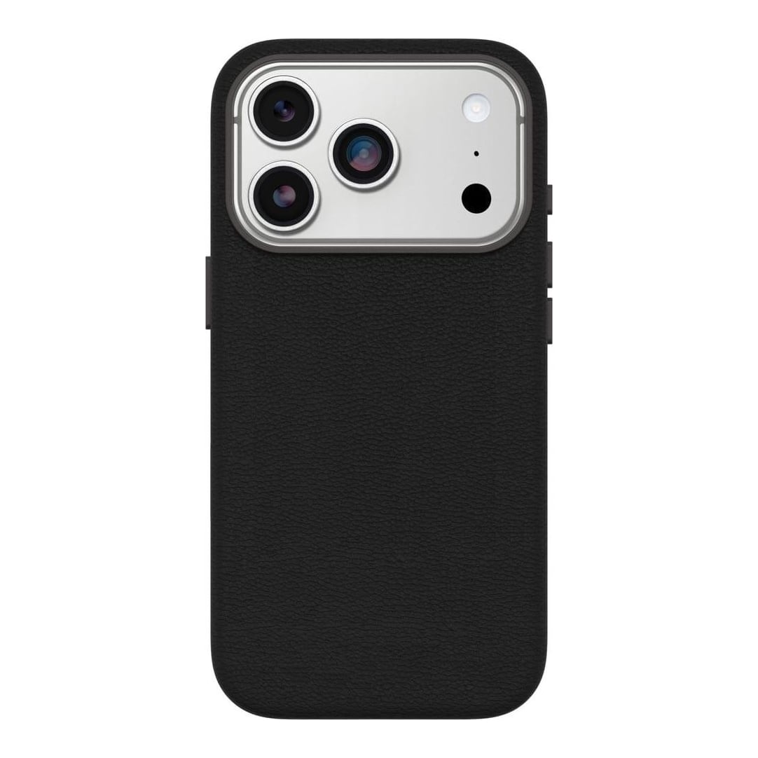 OtterBox Symmetry Cactus Leather Series for Apple iPhone 17 Pro, Noir Ash, Cover, Apple, iPhone 17 Pro, 16 cm (6.3"), Black