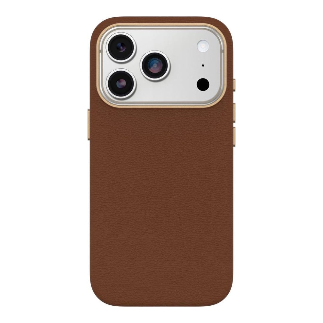 OtterBox Symmetry Cactus Leather Series for Apple iPhone 17 Pro, Desert Saddle, Cover, Apple, iPhone 17 Pro, 16 cm (6.3"), Brown