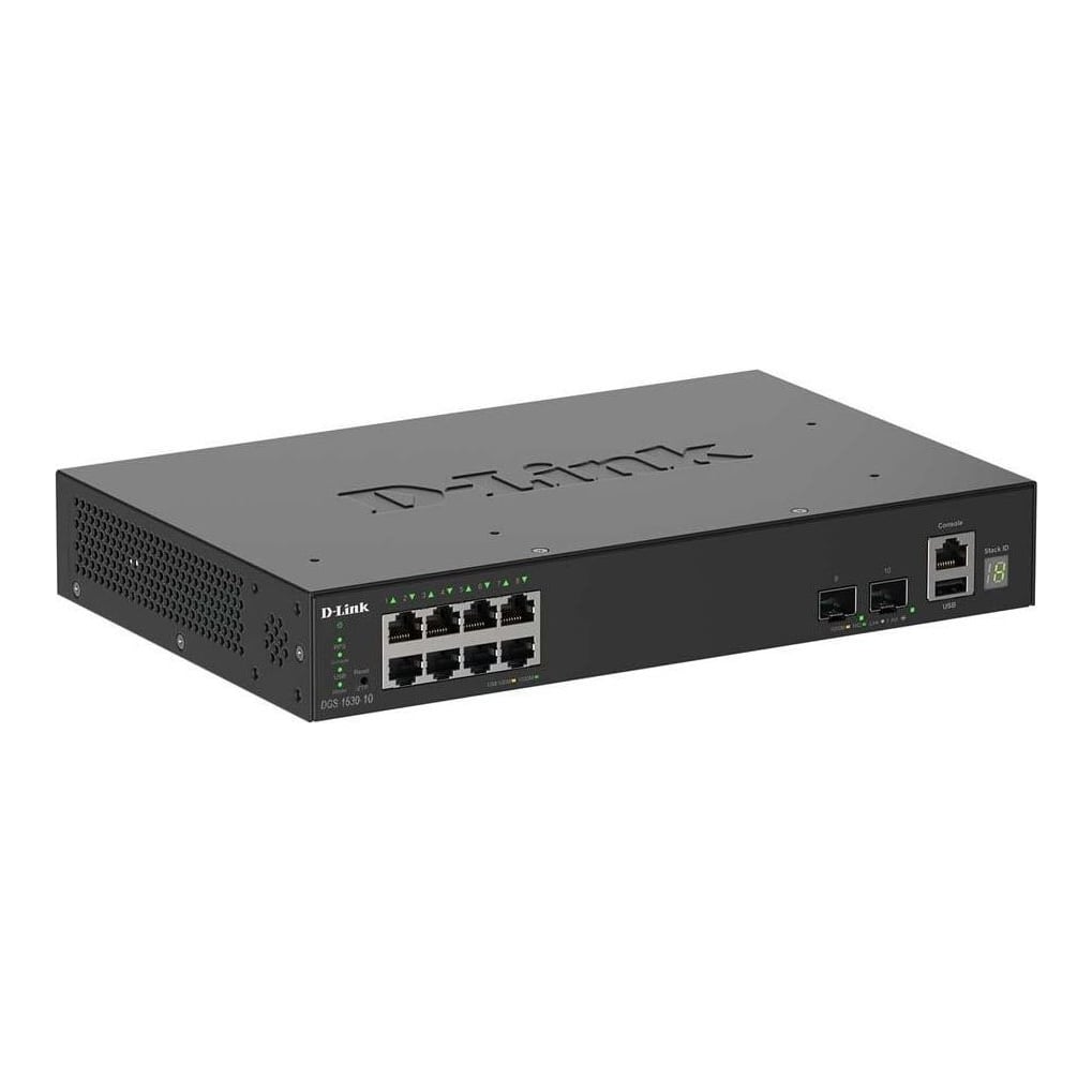 D-Link 10-Port Gigabit Stackable Smart Managed Switch with 2 x 10G SFP+ Ports, Managed, L2, Gigabit Ethernet (10/100/1000), Full duplex
