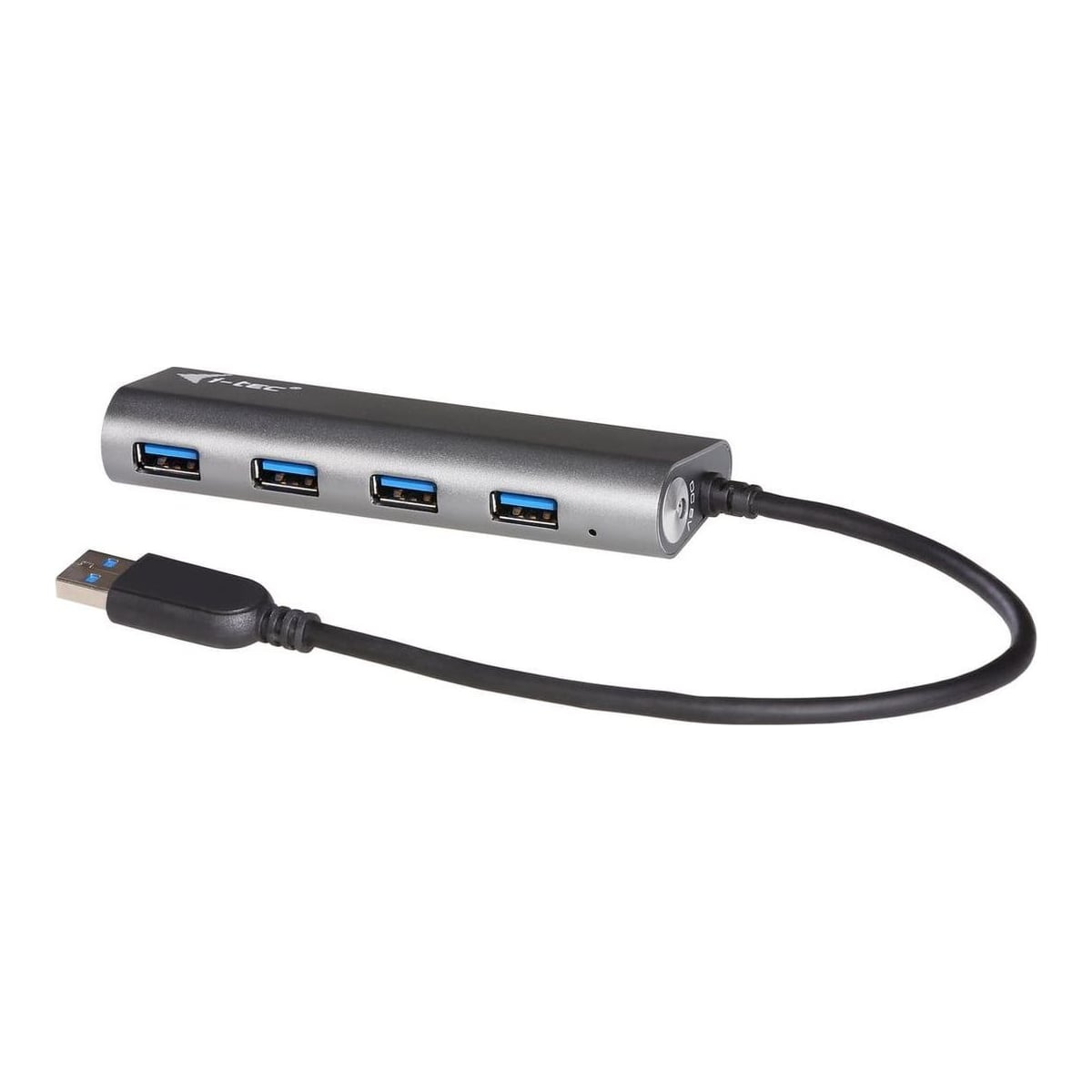 i-tec Metal Superspeed USB 3.0 4-Port Hub, USB 3.2 Gen 1 (3.1 Gen 1) Type-A, USB 3.2 Gen 1 (3.1 Gen 1) Type-A, 5000 Mbit/s, Grey, Metal, 0.28 m