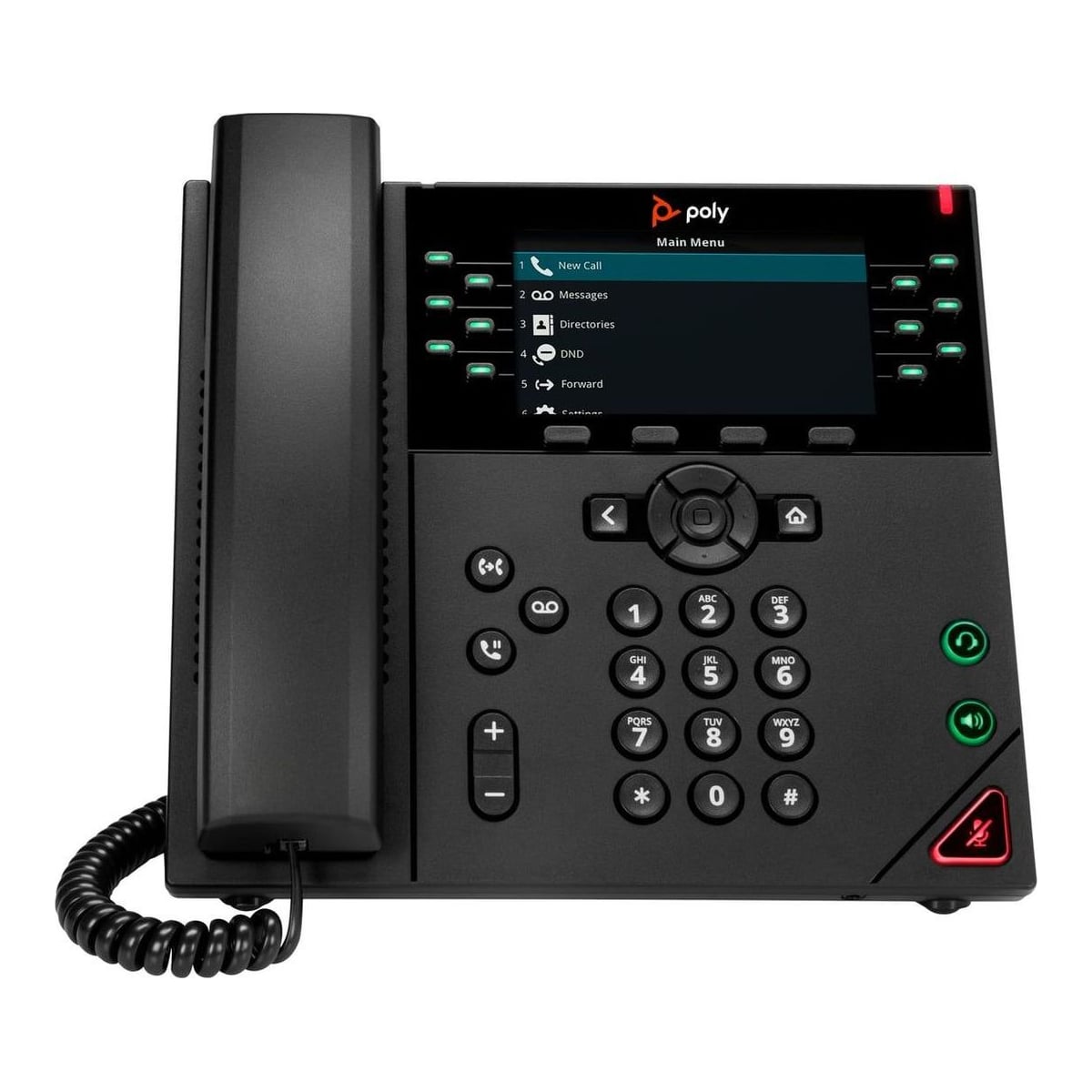 HP Inc. HP Poly VVX 450 12-Line IP Phone and PoE-enabled, IP Phone, Black, Wired handset, 12 lines, LCD, 10.9 cm (4.3")