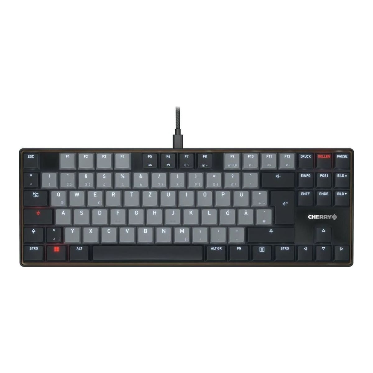 CHERRY KC 500 MX LP TKL, Tenkeyless (80 - 87%), Wired, USB, Mechanical, QWERTZ, Black, Grey