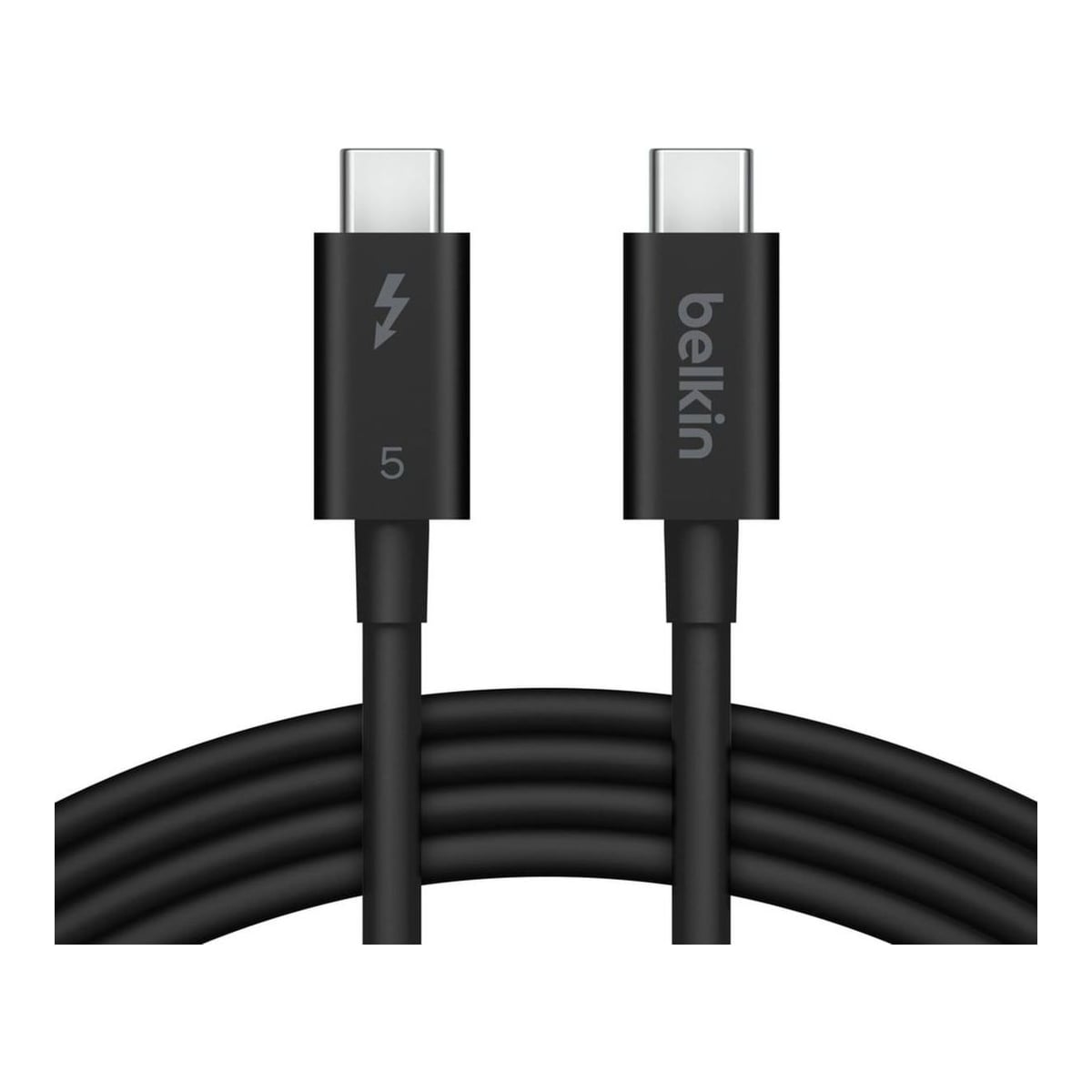 Belkin INZ005HQ1MBK, Male, Male, 1 m, 120 Gbit/s, Black, Round