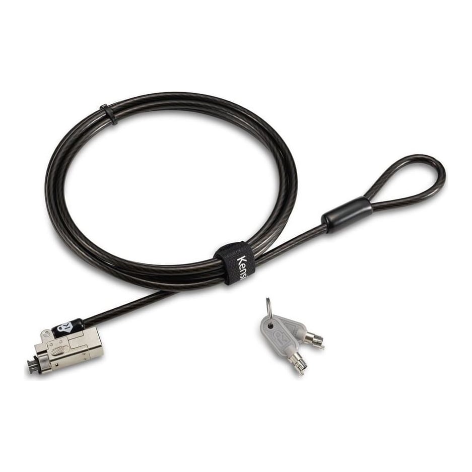 Kensington Slim NanoSaver 2.0 Keyed Laptop Lock, 1.8 m, Kensington, Key, Carbon steel, Black, Silver