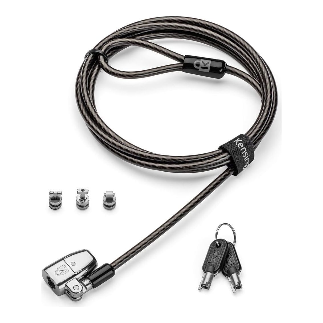 Kensington ClickSafe 2.0 3-in-1 Keyed Laptop Lock (Master Keyed FT), 1.8 m, Kensington, Key, Black, Silver