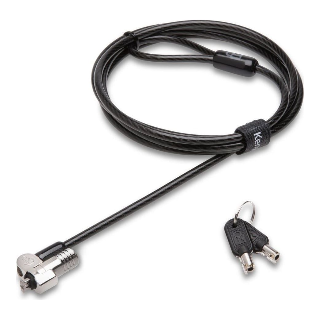 Kensington NanoSaver Keyed Laptop Lock, 1.8 m, Kensington, Key, Carbon steel, Black, Stainless steel
