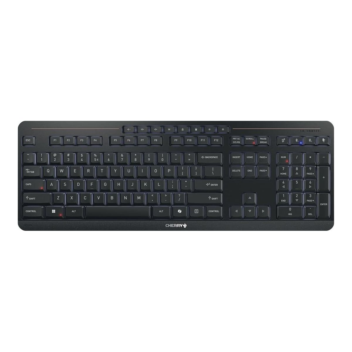 CHERRY Stream keyboard ultimate, Wired & Wireless, USB + RF Wireless + Bluetooth, Scissor key switch, QWERTY, LED, Black