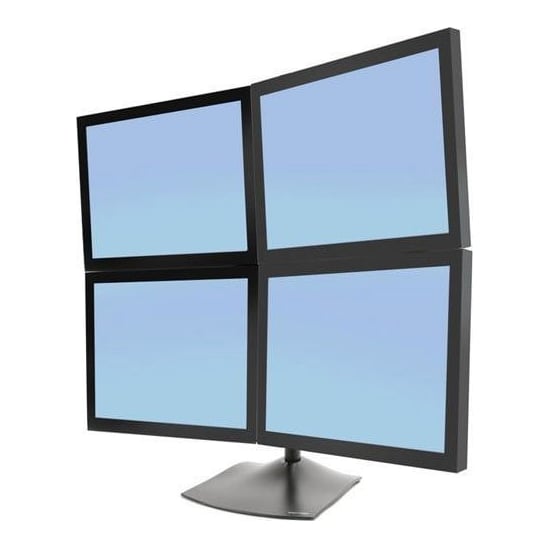 Ergotron DS Series DS100 Quad Monitor Desk Stand, 14 kg, 61 cm (24"), 75 x 75 mm, 100 x 100 mm, Black