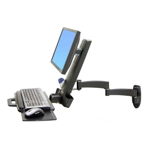 Ergotron 200 Series Combo Arm, 8.2 kg, 61 cm (24"), 75 x 75 mm, 100 x 100 mm, Black