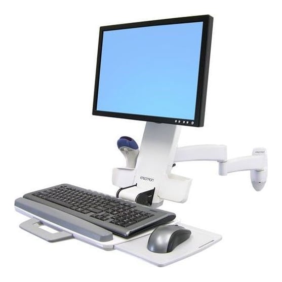 Ergotron 200 Series Combo Arm, 8.2 kg, 61 cm (24"), 75 x 75 mm, 100 x 100 mm, White