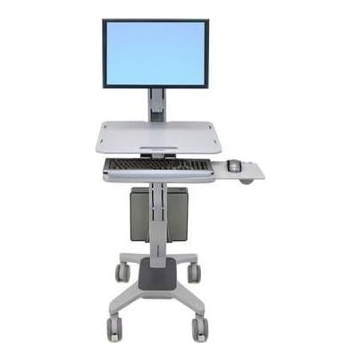 Ergotron WorkFit C-Mod, Single Display Sit-Stand Workstation, 8.1 kg, 68.6 cm (27"), 75 x 75 mm, 100 x 100 mm, Height adjustment, Grey