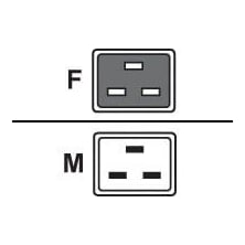 Fujitsu Power cord 16A IEC320 C20->C19, 1 x IEC 320 EN 60320 C19 (F), 1 x IEC 320 EN 60320 C20 (M)