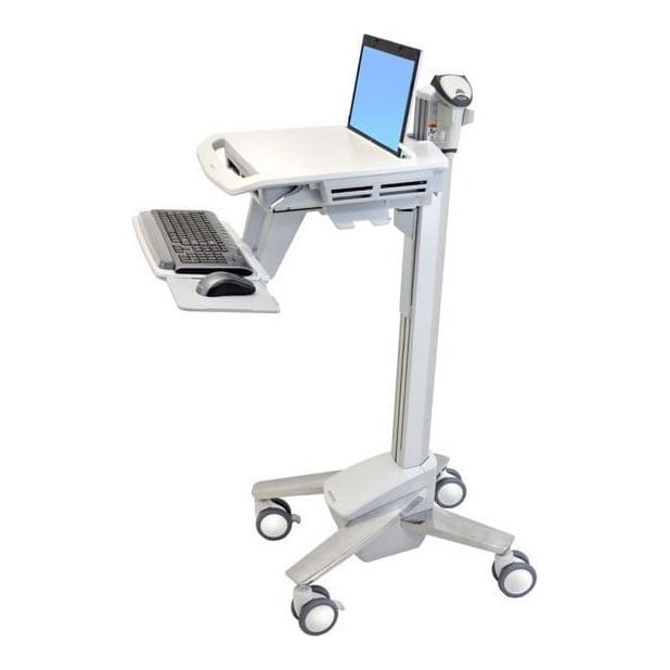 Ergotron StyleView EMR Laptop Cart, SV40, Multimedia cart, Aluminium, Grey, White, Aluminium, Plastic, Laptop, 8.2 kg, 43.9 cm (17.3")