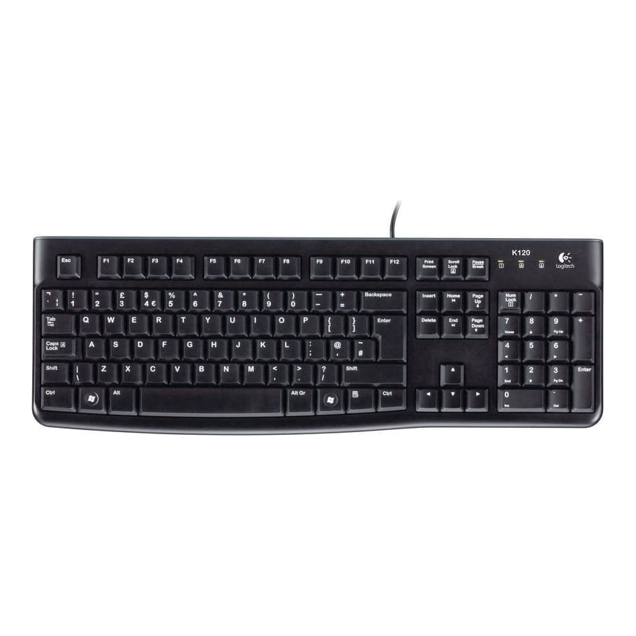 Logitech K120 Corded Keyboard, Wired, USB, QWERTZ, Black