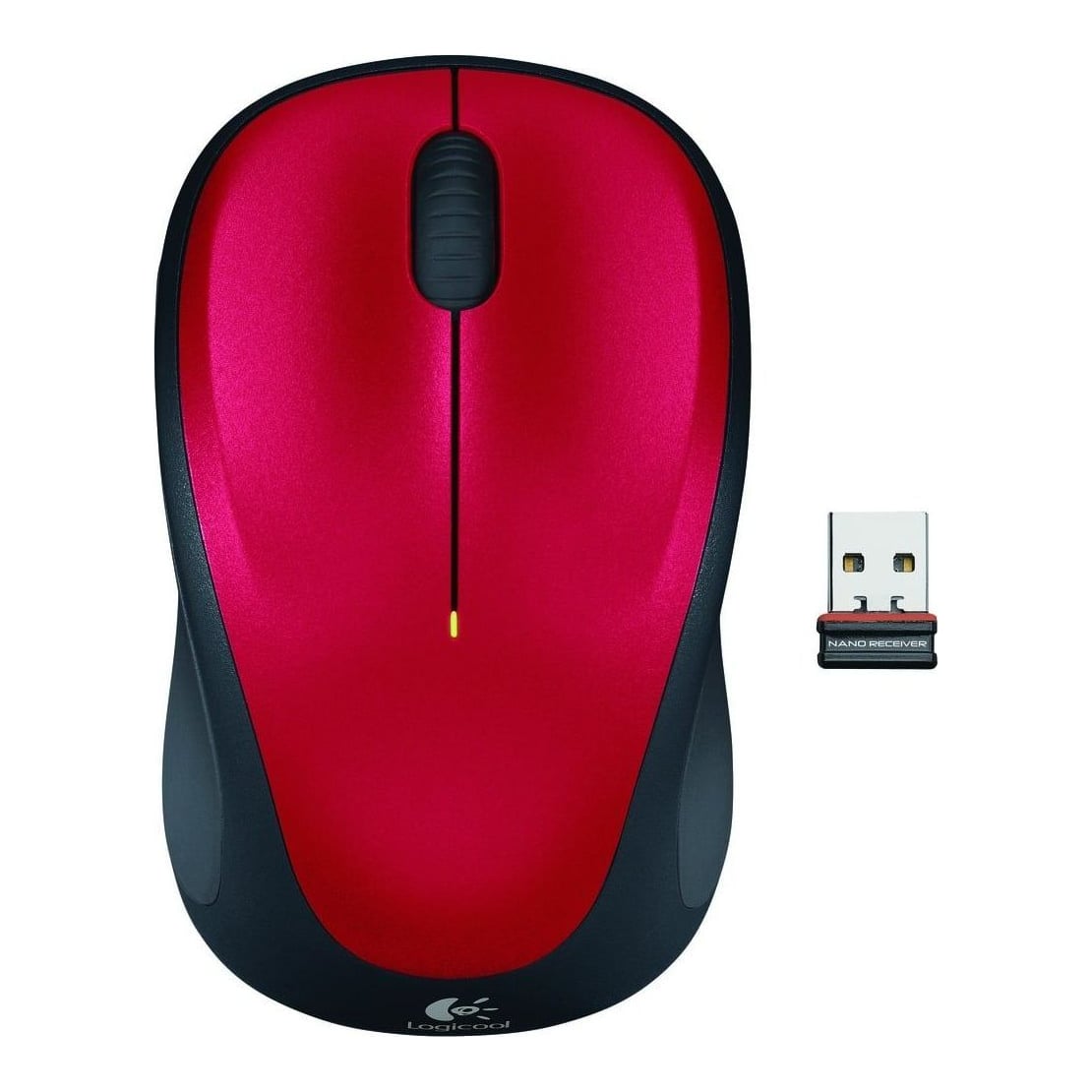 Logitech Wireless Mouse M235, Ambidextrous, Optical, RF Wireless, Red